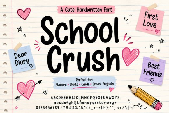 Font Choice That Speaks Volumes: School Crush in Action