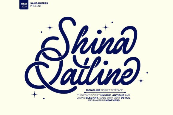 Shina Qatline: A Script Font for Elegant Craft Projects